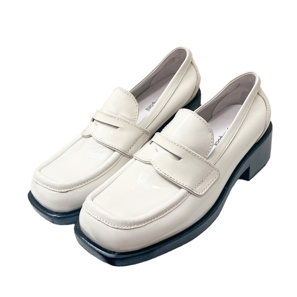 Jeffrey Campbell Sorbonne Ivory Chunky Penny Loafer Shoes